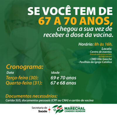 Cronograma 30 e 31 de março